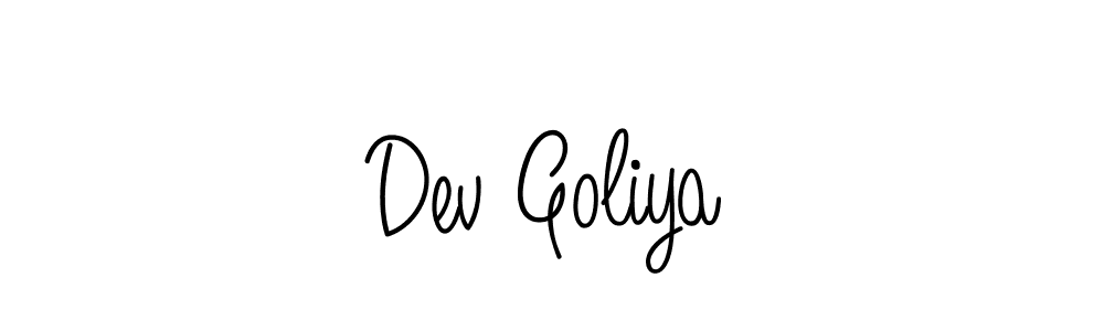 How to make Dev Goliya signature? Angelique-Rose-font-FFP is a professional autograph style. Create handwritten signature for Dev Goliya name. Dev Goliya signature style 5 images and pictures png