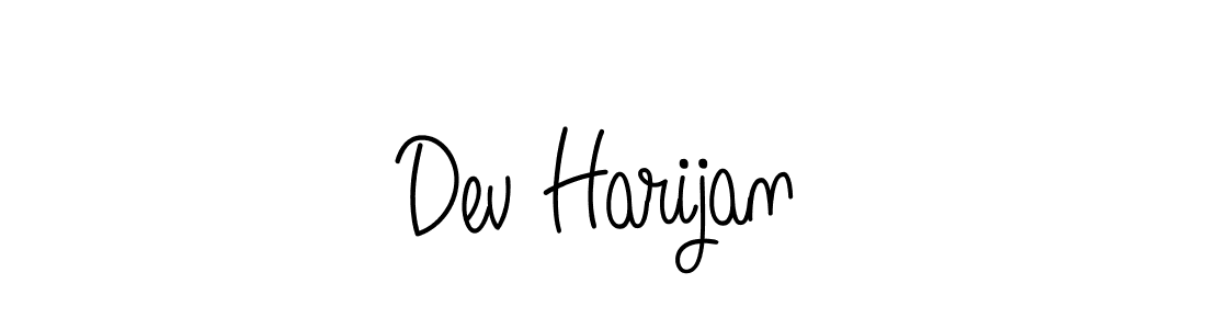 Make a beautiful signature design for name Dev Harijan. With this signature (Angelique-Rose-font-FFP) style, you can create a handwritten signature for free. Dev Harijan signature style 5 images and pictures png