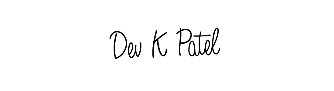 Make a beautiful signature design for name Dev K Patel. With this signature (Angelique-Rose-font-FFP) style, you can create a handwritten signature for free. Dev K Patel signature style 5 images and pictures png