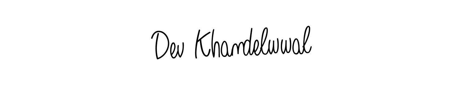 How to make Dev Khandelwwal name signature. Use Angelique-Rose-font-FFP style for creating short signs online. This is the latest handwritten sign. Dev Khandelwwal signature style 5 images and pictures png