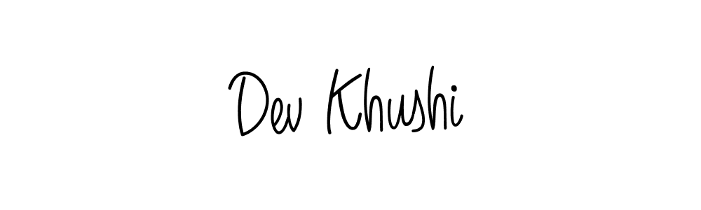 Create a beautiful signature design for name Dev Khushi. With this signature (Angelique-Rose-font-FFP) fonts, you can make a handwritten signature for free. Dev Khushi signature style 5 images and pictures png