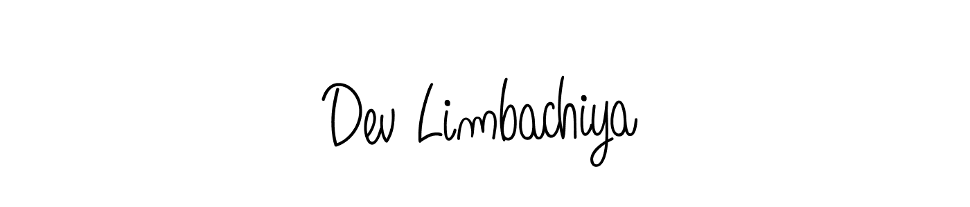 Create a beautiful signature design for name Dev Limbachiya. With this signature (Angelique-Rose-font-FFP) fonts, you can make a handwritten signature for free. Dev Limbachiya signature style 5 images and pictures png