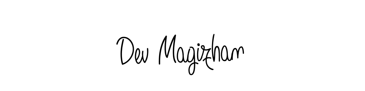 How to make Dev Magizhan name signature. Use Angelique-Rose-font-FFP style for creating short signs online. This is the latest handwritten sign. Dev Magizhan signature style 5 images and pictures png