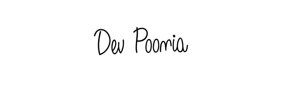 Use a signature maker to create a handwritten signature online. With this signature software, you can design (Angelique-Rose-font-FFP) your own signature for name Dev Poonia. Dev Poonia signature style 5 images and pictures png