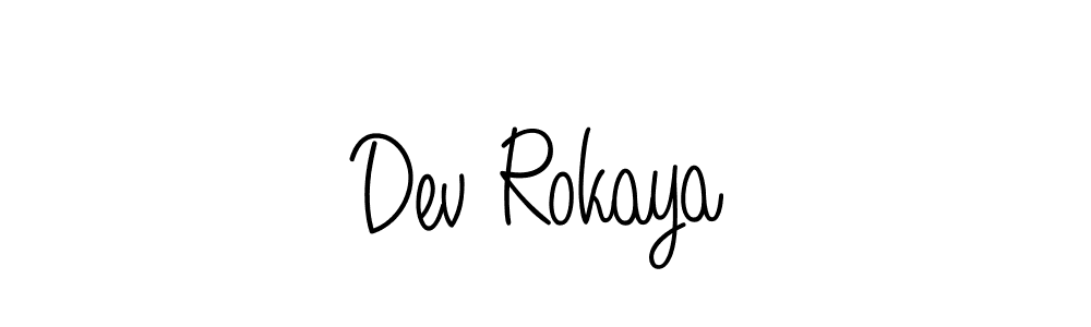 Make a beautiful signature design for name Dev Rokaya. With this signature (Angelique-Rose-font-FFP) style, you can create a handwritten signature for free. Dev Rokaya signature style 5 images and pictures png