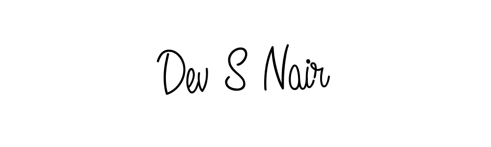 Dev S Nair stylish signature style. Best Handwritten Sign (Angelique-Rose-font-FFP) for my name. Handwritten Signature Collection Ideas for my name Dev S Nair. Dev S Nair signature style 5 images and pictures png