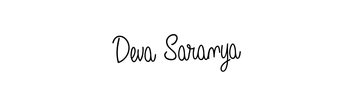 Make a beautiful signature design for name Deva Saranya. With this signature (Angelique-Rose-font-FFP) style, you can create a handwritten signature for free. Deva Saranya signature style 5 images and pictures png