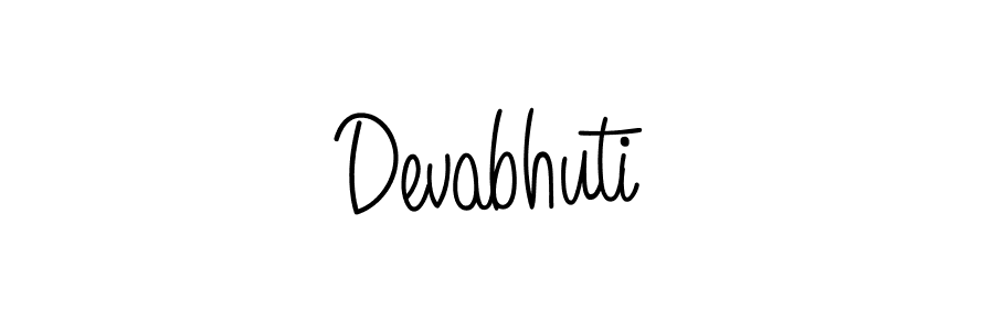 How to make Devabhuti name signature. Use Angelique-Rose-font-FFP style for creating short signs online. This is the latest handwritten sign. Devabhuti signature style 5 images and pictures png