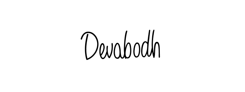 You should practise on your own different ways (Angelique-Rose-font-FFP) to write your name (Devabodh) in signature. don't let someone else do it for you. Devabodh signature style 5 images and pictures png