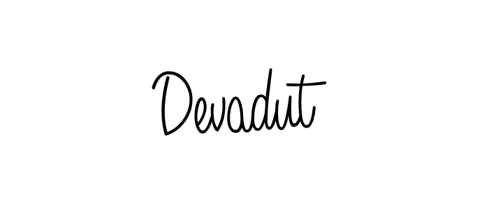 Make a beautiful signature design for name Devadut. With this signature (Angelique-Rose-font-FFP) style, you can create a handwritten signature for free. Devadut signature style 5 images and pictures png