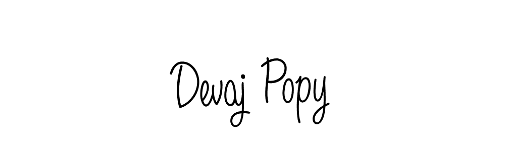 How to make Devaj Popy name signature. Use Angelique-Rose-font-FFP style for creating short signs online. This is the latest handwritten sign. Devaj Popy signature style 5 images and pictures png