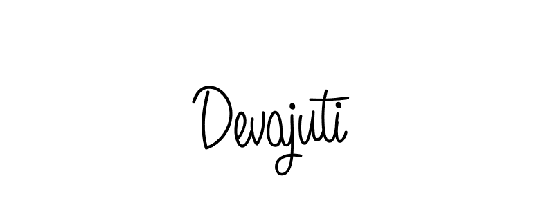Use a signature maker to create a handwritten signature online. With this signature software, you can design (Angelique-Rose-font-FFP) your own signature for name Devajuti. Devajuti signature style 5 images and pictures png