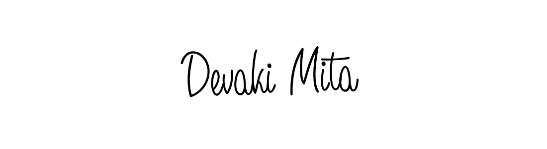 How to make Devaki Mita signature? Angelique-Rose-font-FFP is a professional autograph style. Create handwritten signature for Devaki Mita name. Devaki Mita signature style 5 images and pictures png