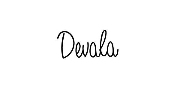 Make a beautiful signature design for name Devala. With this signature (Angelique-Rose-font-FFP) style, you can create a handwritten signature for free. Devala signature style 5 images and pictures png