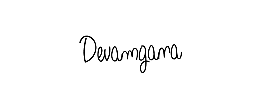 Create a beautiful signature design for name Devamgana. With this signature (Angelique-Rose-font-FFP) fonts, you can make a handwritten signature for free. Devamgana signature style 5 images and pictures png