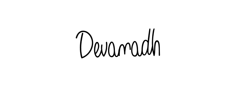 Make a beautiful signature design for name Devanadh. With this signature (Angelique-Rose-font-FFP) style, you can create a handwritten signature for free. Devanadh signature style 5 images and pictures png