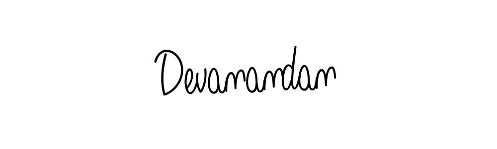 Design your own signature with our free online signature maker. With this signature software, you can create a handwritten (Angelique-Rose-font-FFP) signature for name Devanandan. Devanandan signature style 5 images and pictures png