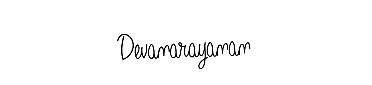 Make a beautiful signature design for name Devanarayanan. With this signature (Angelique-Rose-font-FFP) style, you can create a handwritten signature for free. Devanarayanan signature style 5 images and pictures png