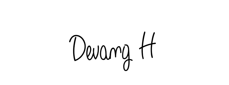 Also we have Devang H name is the best signature style. Create professional handwritten signature collection using Angelique-Rose-font-FFP autograph style. Devang H signature style 5 images and pictures png