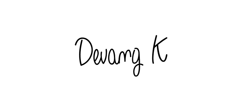 Use a signature maker to create a handwritten signature online. With this signature software, you can design (Angelique-Rose-font-FFP) your own signature for name Devang K. Devang K signature style 5 images and pictures png