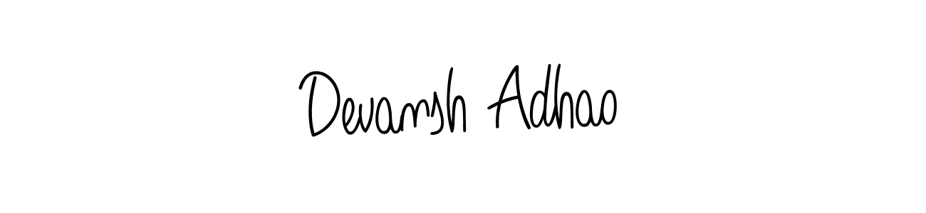 Devansh Adhao stylish signature style. Best Handwritten Sign (Angelique-Rose-font-FFP) for my name. Handwritten Signature Collection Ideas for my name Devansh Adhao. Devansh Adhao signature style 5 images and pictures png