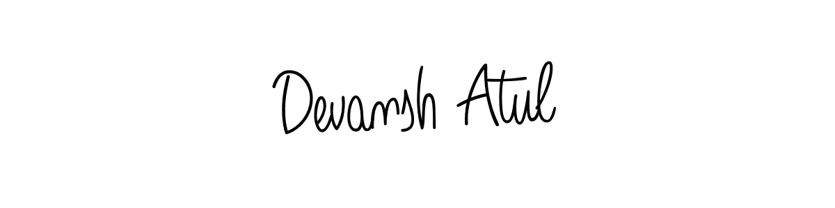 How to make Devansh Atul signature? Angelique-Rose-font-FFP is a professional autograph style. Create handwritten signature for Devansh Atul name. Devansh Atul signature style 5 images and pictures png