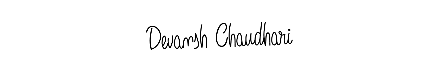 Create a beautiful signature design for name Devansh Chaudhari. With this signature (Angelique-Rose-font-FFP) fonts, you can make a handwritten signature for free. Devansh Chaudhari signature style 5 images and pictures png