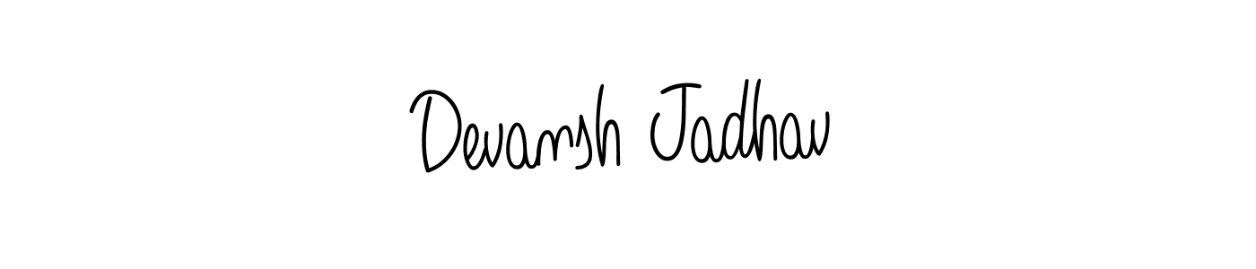Make a beautiful signature design for name Devansh Jadhav. With this signature (Angelique-Rose-font-FFP) style, you can create a handwritten signature for free. Devansh Jadhav signature style 5 images and pictures png