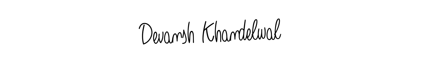 The best way (Angelique-Rose-font-FFP) to make a short signature is to pick only two or three words in your name. The name Devansh Khandelwal include a total of six letters. For converting this name. Devansh Khandelwal signature style 5 images and pictures png