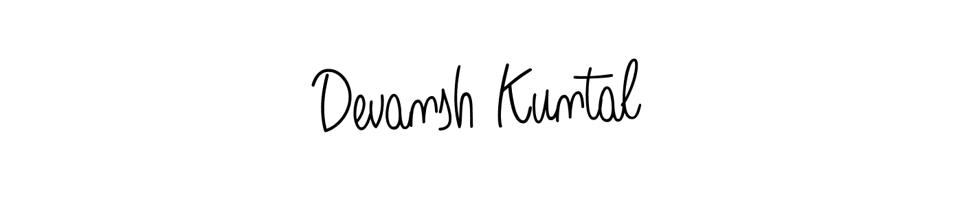 You should practise on your own different ways (Angelique-Rose-font-FFP) to write your name (Devansh Kuntal) in signature. don't let someone else do it for you. Devansh Kuntal signature style 5 images and pictures png