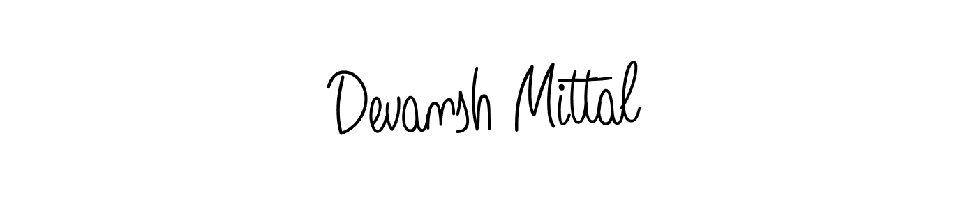 The best way (Angelique-Rose-font-FFP) to make a short signature is to pick only two or three words in your name. The name Devansh Mittal include a total of six letters. For converting this name. Devansh Mittal signature style 5 images and pictures png