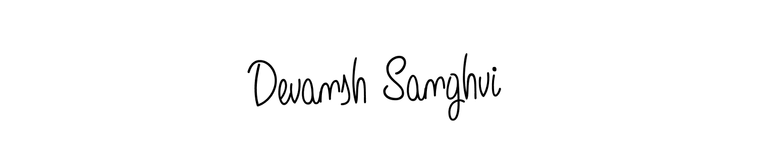 The best way (Angelique-Rose-font-FFP) to make a short signature is to pick only two or three words in your name. The name Devansh Sanghvi include a total of six letters. For converting this name. Devansh Sanghvi signature style 5 images and pictures png