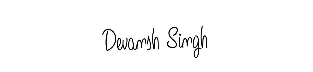 How to make Devansh Singh name signature. Use Angelique-Rose-font-FFP style for creating short signs online. This is the latest handwritten sign. Devansh Singh signature style 5 images and pictures png