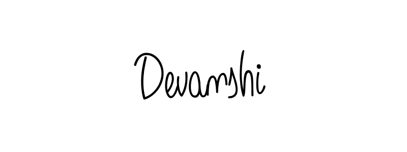 Use a signature maker to create a handwritten signature online. With this signature software, you can design (Angelique-Rose-font-FFP) your own signature for name Devanshi. Devanshi signature style 5 images and pictures png