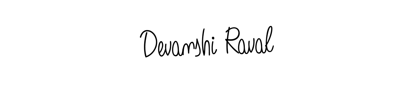 Make a beautiful signature design for name Devanshi Raval. With this signature (Angelique-Rose-font-FFP) style, you can create a handwritten signature for free. Devanshi Raval signature style 5 images and pictures png