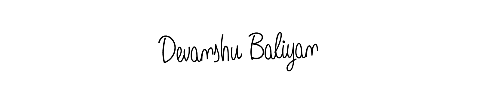 Create a beautiful signature design for name Devanshu Baliyan. With this signature (Angelique-Rose-font-FFP) fonts, you can make a handwritten signature for free. Devanshu Baliyan signature style 5 images and pictures png