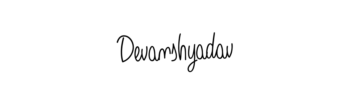 You should practise on your own different ways (Angelique-Rose-font-FFP) to write your name (Devanshyadav) in signature. don't let someone else do it for you. Devanshyadav signature style 5 images and pictures png