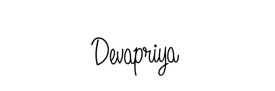 Create a beautiful signature design for name Devapriya. With this signature (Angelique-Rose-font-FFP) fonts, you can make a handwritten signature for free. Devapriya signature style 5 images and pictures png