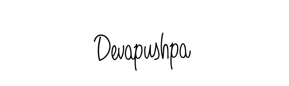 Make a beautiful signature design for name Devapushpa. With this signature (Angelique-Rose-font-FFP) style, you can create a handwritten signature for free. Devapushpa signature style 5 images and pictures png