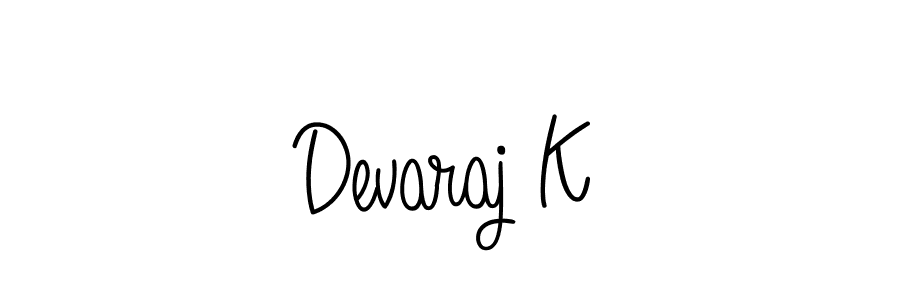 How to make Devaraj K name signature. Use Angelique-Rose-font-FFP style for creating short signs online. This is the latest handwritten sign. Devaraj K signature style 5 images and pictures png