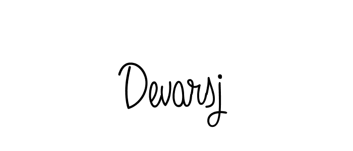 Make a beautiful signature design for name Devarsj. With this signature (Angelique-Rose-font-FFP) style, you can create a handwritten signature for free. Devarsj signature style 5 images and pictures png
