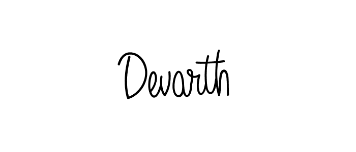 Use a signature maker to create a handwritten signature online. With this signature software, you can design (Angelique-Rose-font-FFP) your own signature for name Devarth. Devarth signature style 5 images and pictures png