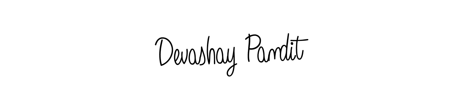 Design your own signature with our free online signature maker. With this signature software, you can create a handwritten (Angelique-Rose-font-FFP) signature for name Devashay Pandit. Devashay Pandit signature style 5 images and pictures png