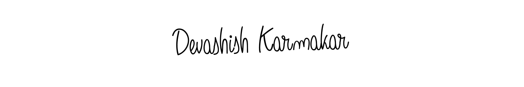 Use a signature maker to create a handwritten signature online. With this signature software, you can design (Angelique-Rose-font-FFP) your own signature for name Devashish Karmakar. Devashish Karmakar signature style 5 images and pictures png
