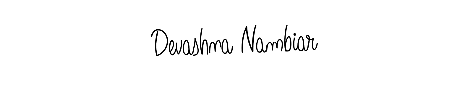 Also we have Devashna Nambiar name is the best signature style. Create professional handwritten signature collection using Angelique-Rose-font-FFP autograph style. Devashna Nambiar signature style 5 images and pictures png