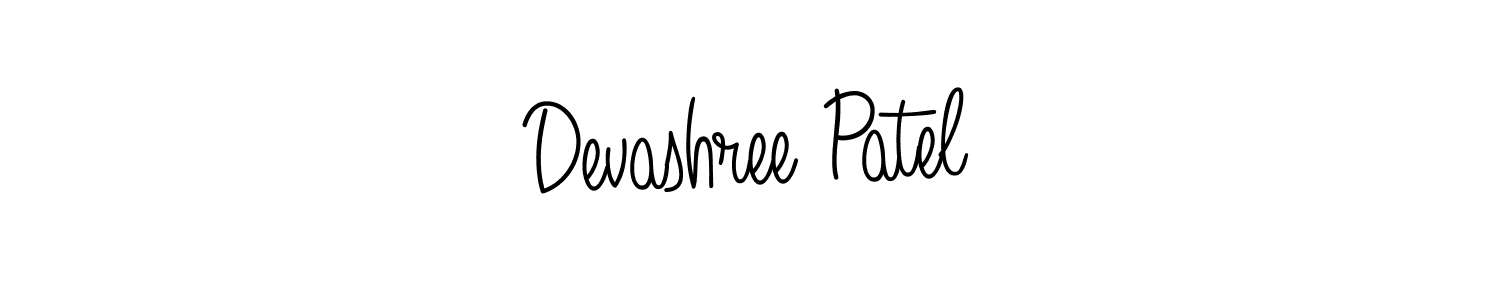 Make a beautiful signature design for name Devashree Patel. With this signature (Angelique-Rose-font-FFP) style, you can create a handwritten signature for free. Devashree Patel signature style 5 images and pictures png