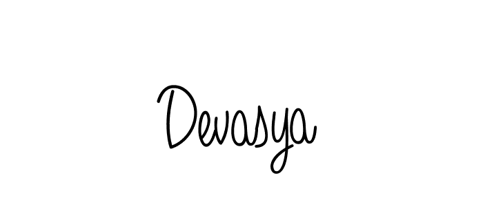 Design your own signature with our free online signature maker. With this signature software, you can create a handwritten (Angelique-Rose-font-FFP) signature for name Devasya. Devasya signature style 5 images and pictures png