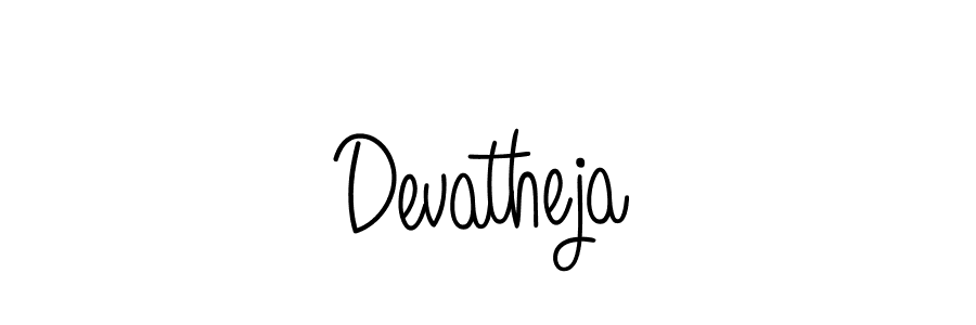Use a signature maker to create a handwritten signature online. With this signature software, you can design (Angelique-Rose-font-FFP) your own signature for name Devatheja. Devatheja signature style 5 images and pictures png