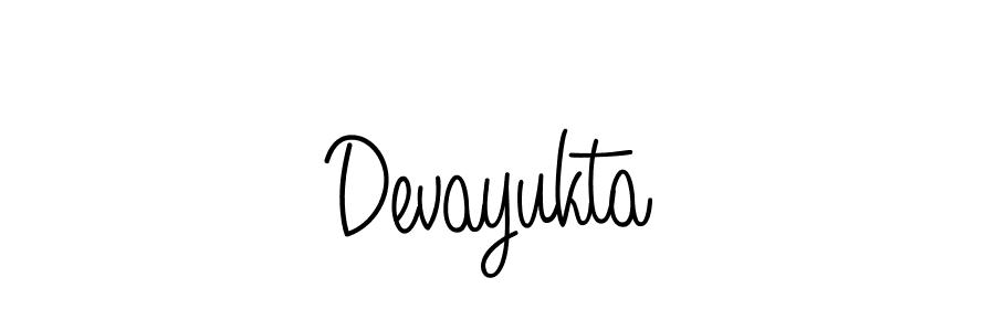 Devayukta stylish signature style. Best Handwritten Sign (Angelique-Rose-font-FFP) for my name. Handwritten Signature Collection Ideas for my name Devayukta. Devayukta signature style 5 images and pictures png
