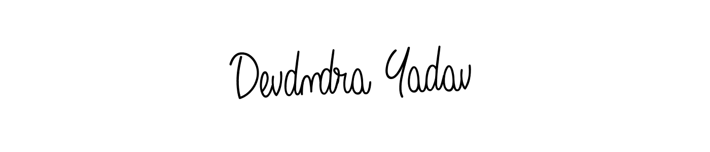 Use a signature maker to create a handwritten signature online. With this signature software, you can design (Angelique-Rose-font-FFP) your own signature for name Devdndra Yadav. Devdndra Yadav signature style 5 images and pictures png
